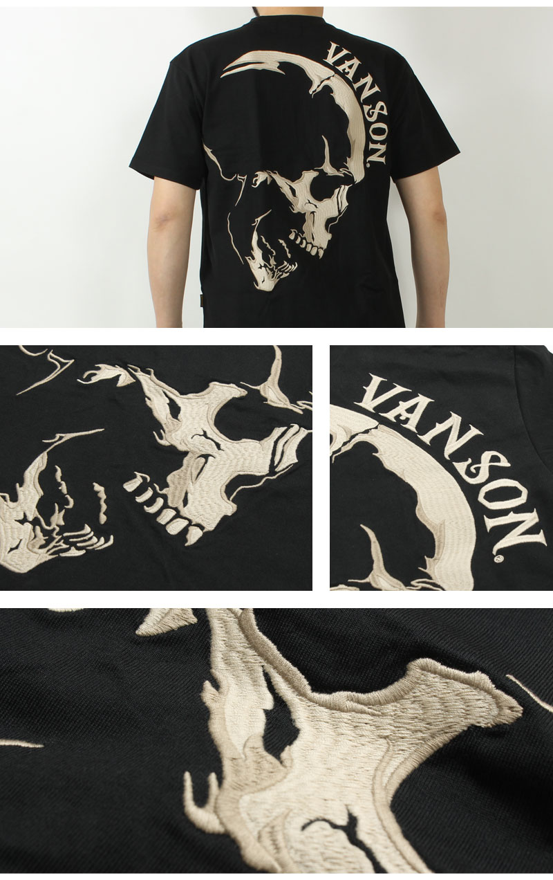 新品vanson バンソン✖️ヒューマンボーン＆ファイヤーデザインTシャツ　XL VANSON（バンソン） Tシャツ BIGスカル 2025春夏 新作 NVST-2506