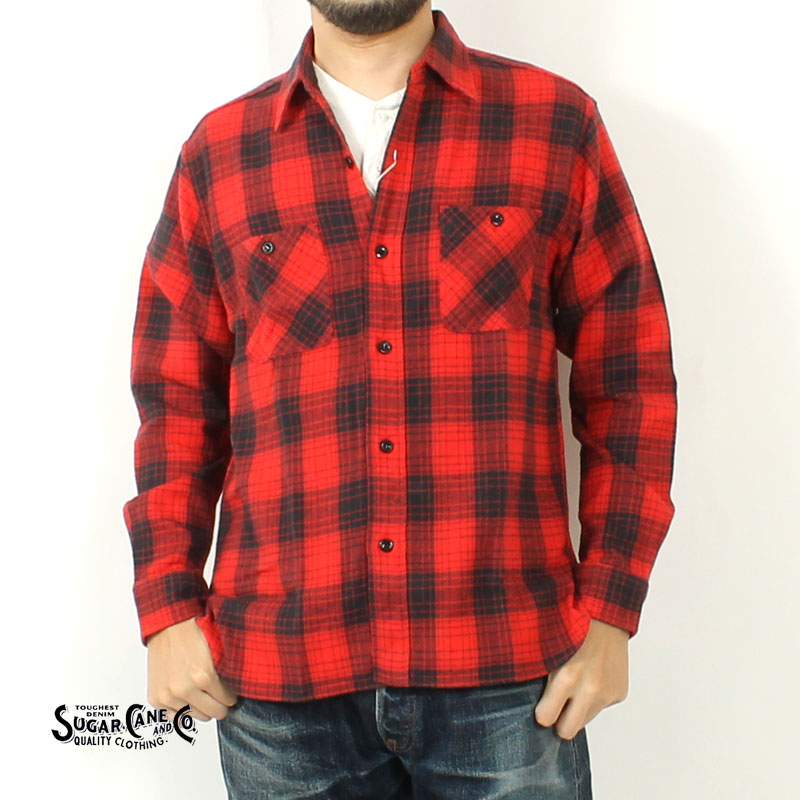 シュガーケーン ネルシャツ 2024秋冬 新作 SC29358 SUGAR CANE TWILL CHECK WORK SHIRT  東洋エンタープライズ ワークシャツ 長袖 アメカジ メンズ おしゃれ 大人