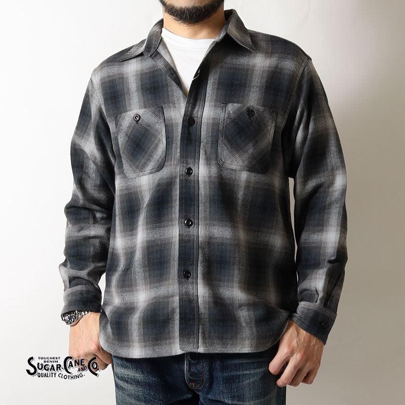 SUGARCANE ネルシャツ オンブレ 白黒 楽天市場】SUGAR CANE シュガーケーン シャツ サイズ:S 現行モデル