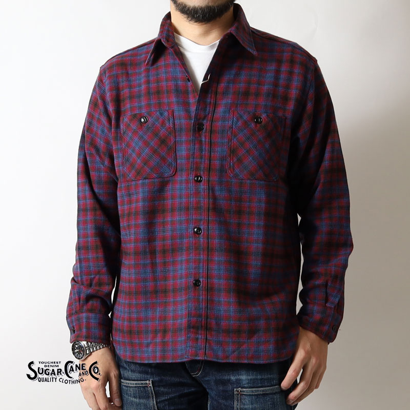 シュガーケーン　ネルシャツ極美品⑥　サンサーフ フェローズ　ウエアハウス SUGAR CANE シュガーケーン ネルシャツ 2025秋冬 新作 SC29563