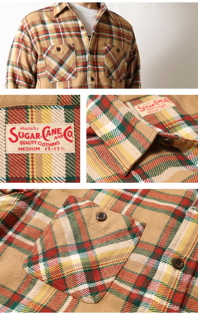 シュガーケーン,ネルシャツ,sc29565