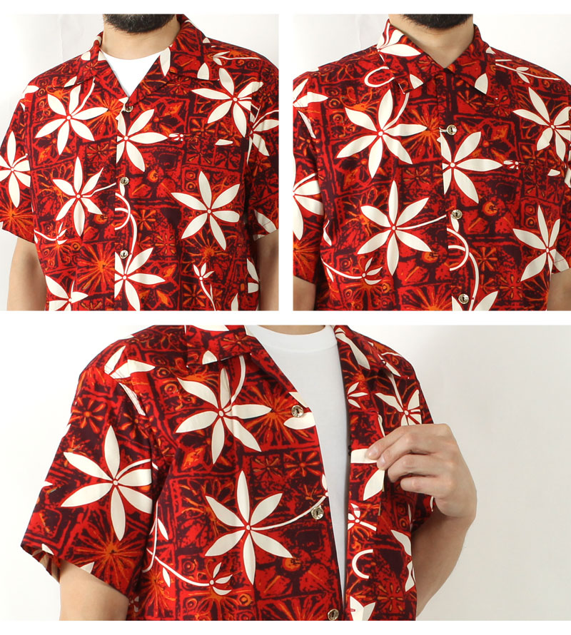日本未発売品 オールブラックス ハワイアンシャツ ホワイト　XL sh39493_mdl.jpg