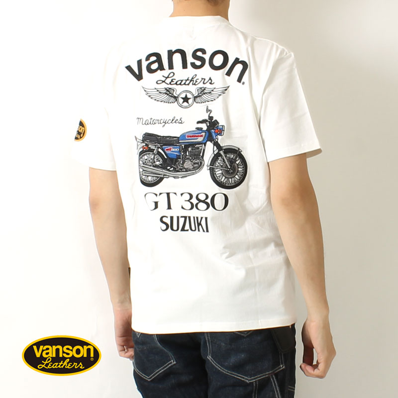 バンソン Tシャツ スズキコラボ GT380 サンパチ 2024春夏 新作 SMV-2401 VANSON SUZUKI 半袖 アメカジ バイカー  プレゼント ブランド メンズ 大人