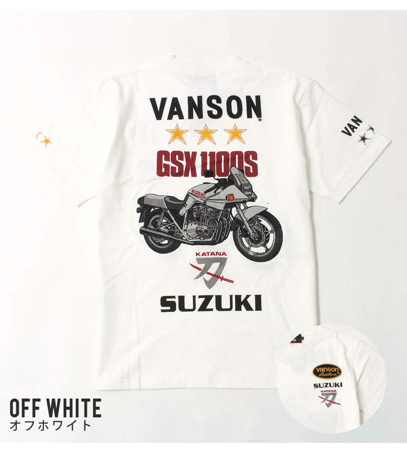 VANSON バンソン Tシャツ スズキコラボ GSX1100S カタナ 2024春 VANSON バンソン Tシャツ スズキコラボ GSX1100S カタナ 2024春