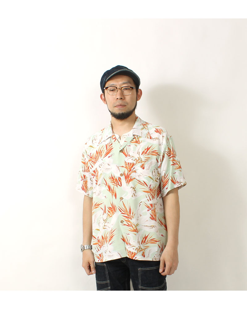 SUN SURF 和柄アロハシャツ「WHITE EGRET」 SS39222 SUN SURF サンサーフ アロハシャツ 和柄 2024春夏 新作 SS39222 東洋