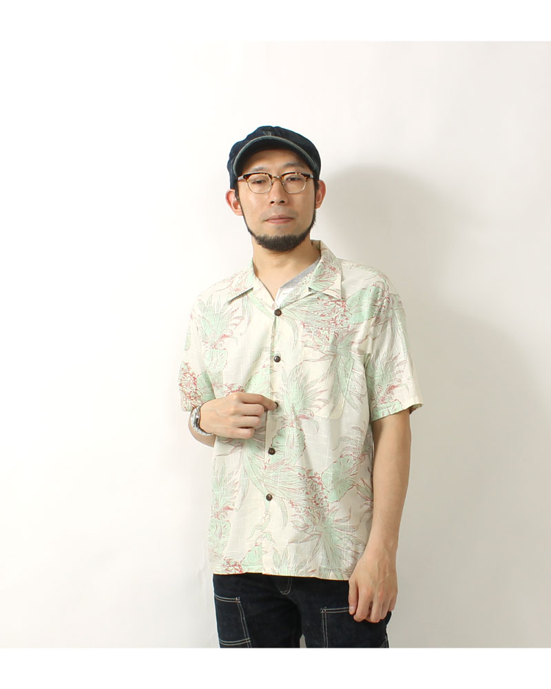 サンサーフ アロハシャツ 綿麻 2024春夏 新作 SS39285 SUN SURF 東洋エンタープライズ ISLAND PINEAPPLE  パイナップル ハワイアンシャツ メンズ 大人 おしゃれ