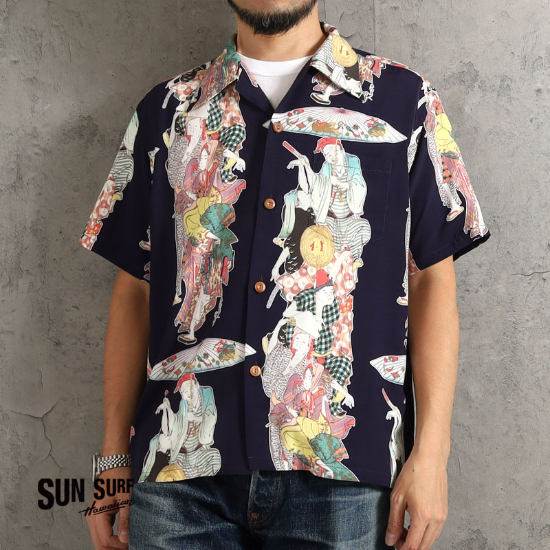 サンサーフ アロハシャツ 日本の意匠 葛飾北斎 踊り 2026春夏 新作 SS39655 SUN SURF SPECIAL EDITION スペシャルエディション 日本製 メンズ 大人 おしゃれ | SUN SURF | 01