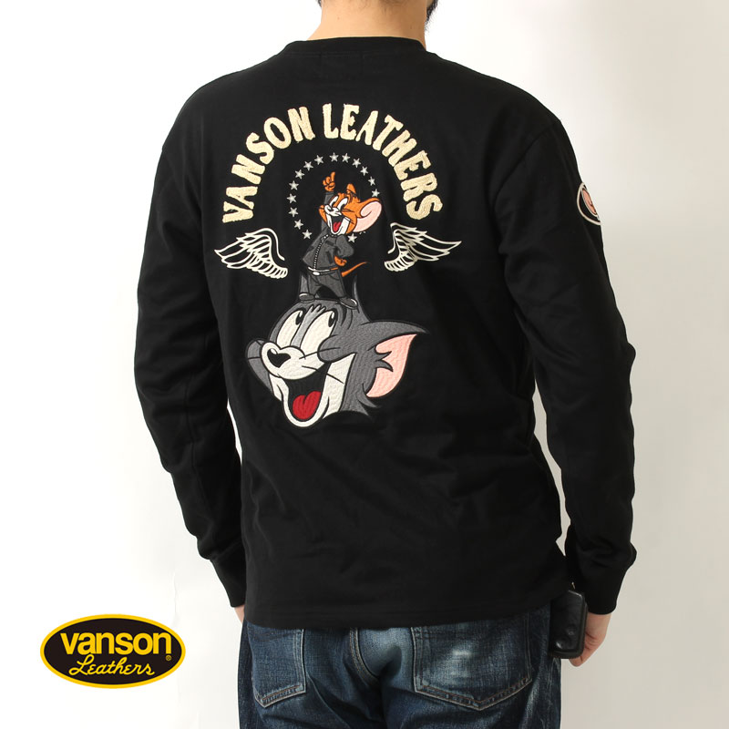 最終値下！VANSON × T.F.O.A 長袖カットソー ブラック クローズ×WORST デスラビット×クロスボーン 柄 ALL刺繍 天竺