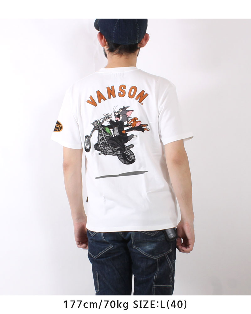 VANSON（バンソン） Tシャツ トムとジェリー バイク 2025春夏 新作 TJV