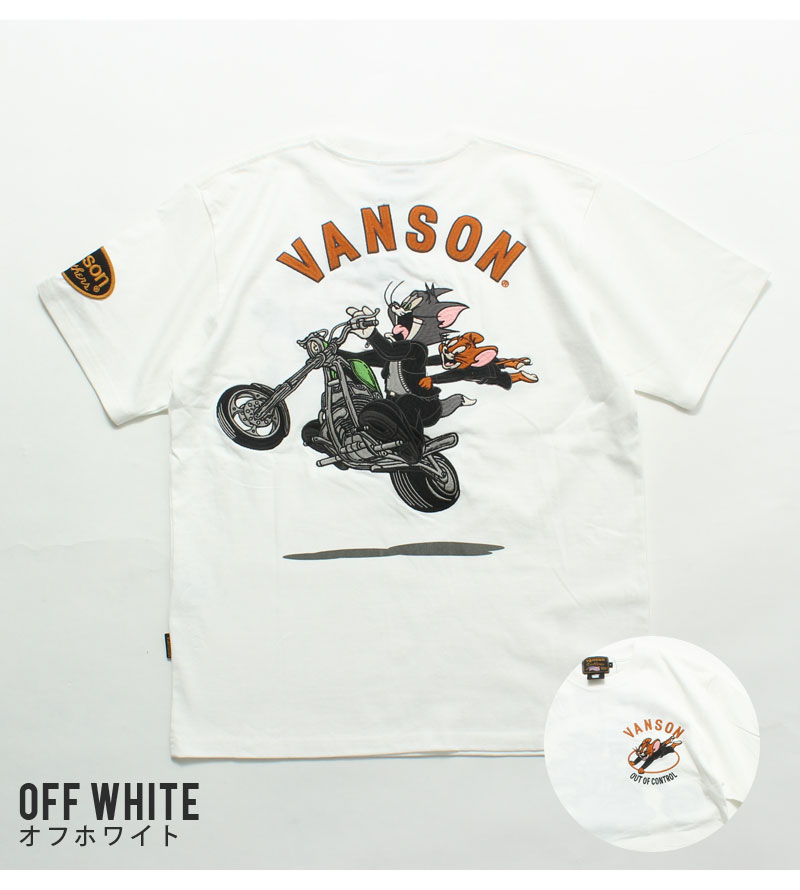 VANSON（バンソン） Tシャツ トムとジェリー バイク 2025春夏 新作 TJV
