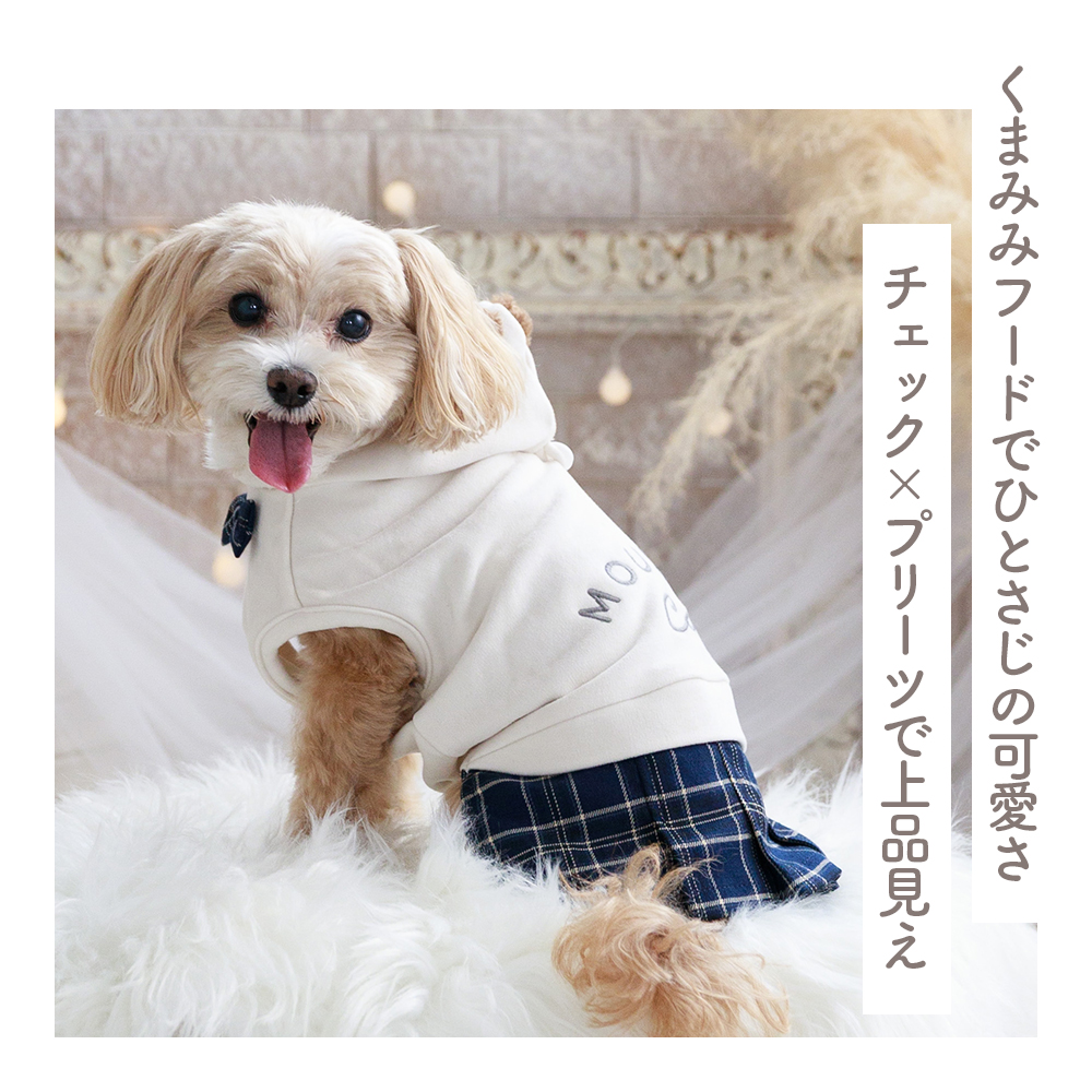ココアトワ] くまみみプリーツスカートワンピース cocoAtoi アイボリー