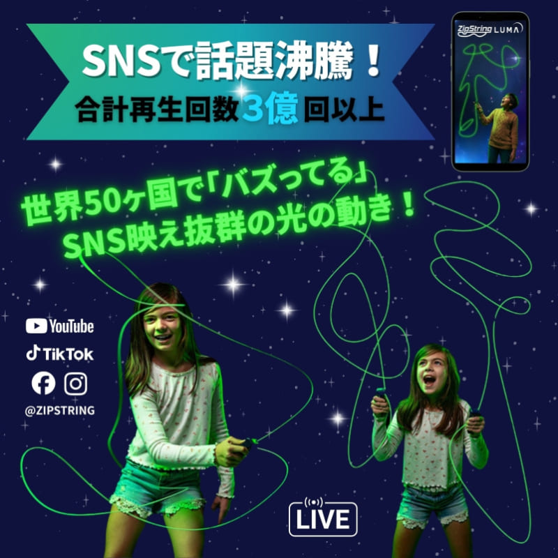 ジップストリング ZipString 【ルーマ 光るヒモ クリアパッケージ