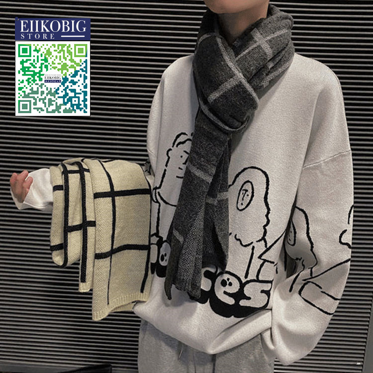 メンズファッション トップシークレット 秋冬 マフラー メンズ ストール 冬物 暖かい 男性用マフラー ペアルック チェック ニット ビジネス カジュアル エレガント 定番 防寒対策 ネックウォーマー Vhemt5irn4 Www Guillermobogao Com
