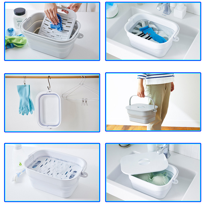 伊勢藤 ポイント5倍 折りたためるつけ置き洗いバケツ 洗い桶 7L 新