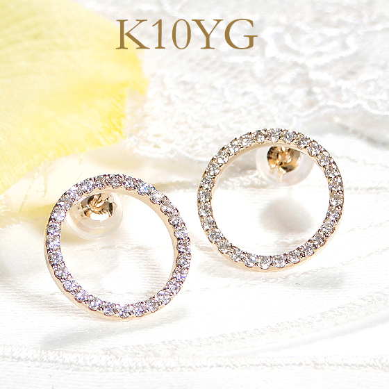 楽天市場】K10YG K10 10金 金 アクアマリン キュービック