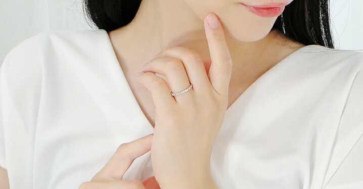 K18YG ダイヤモンド ハーフ エタニティリング 0.5ct