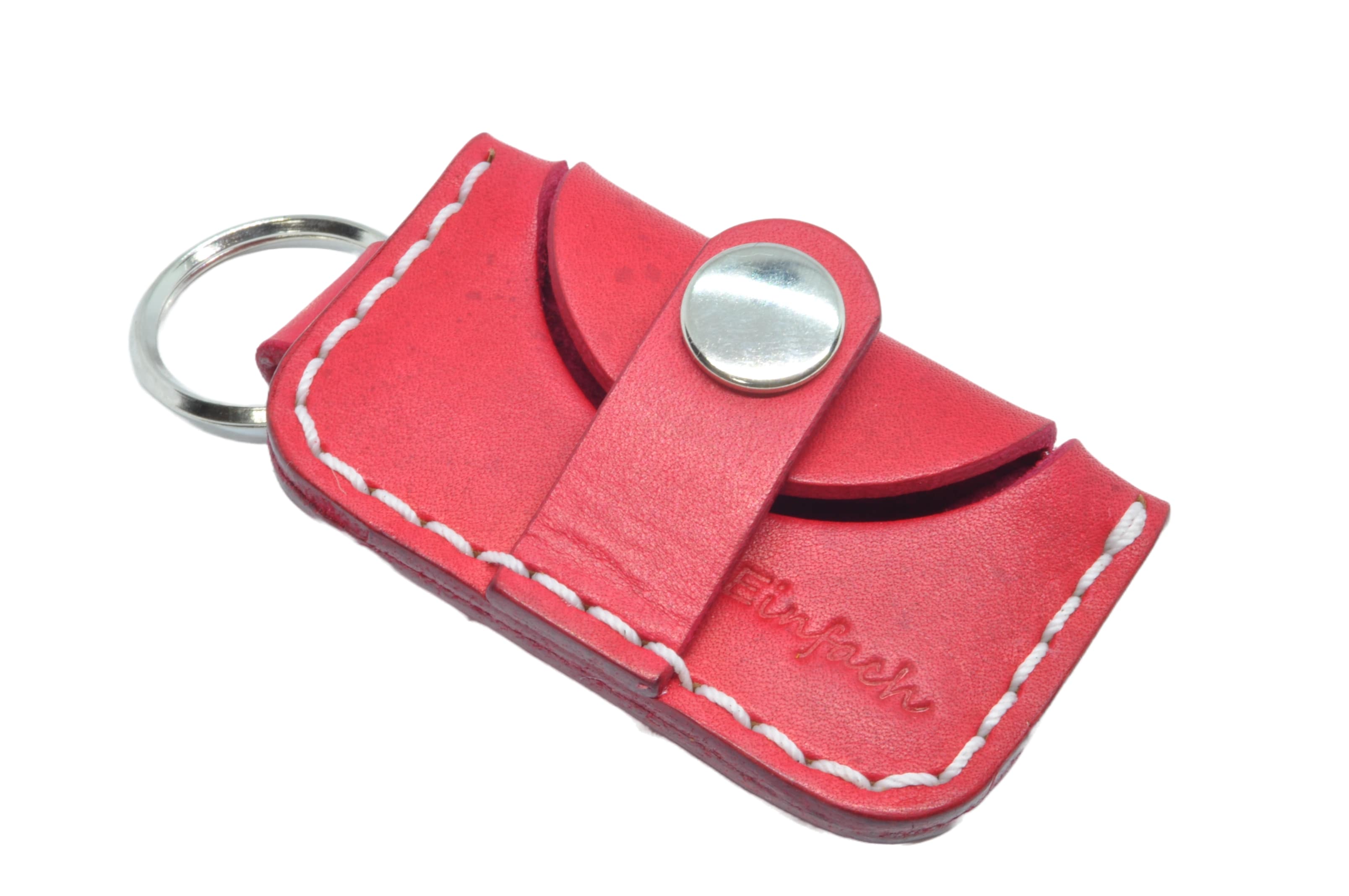 Einfach製作所 極小コインケース/小銭ホルダー リング付き 手縫い/手