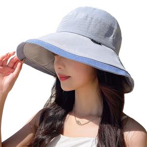 帽子 レディース UVカット 紫外線対策 日よけ つば広 飛ばない 紐付き麻ポリブリムハット 小顔効...