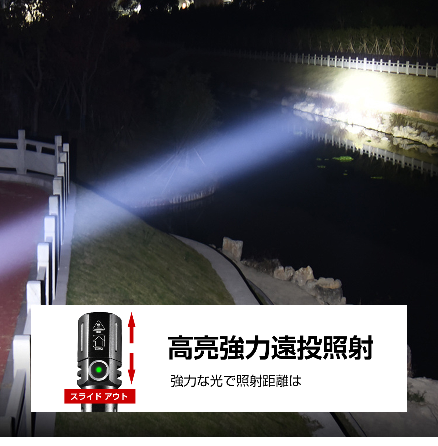懐中電灯 ハンディライト 小型 led USB充電式 3種点灯モード