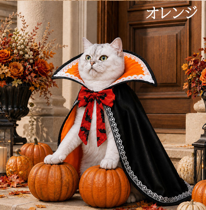 ハロウィン ペット用ケープ コスプレ マント 吸血鬼マント コウモリ