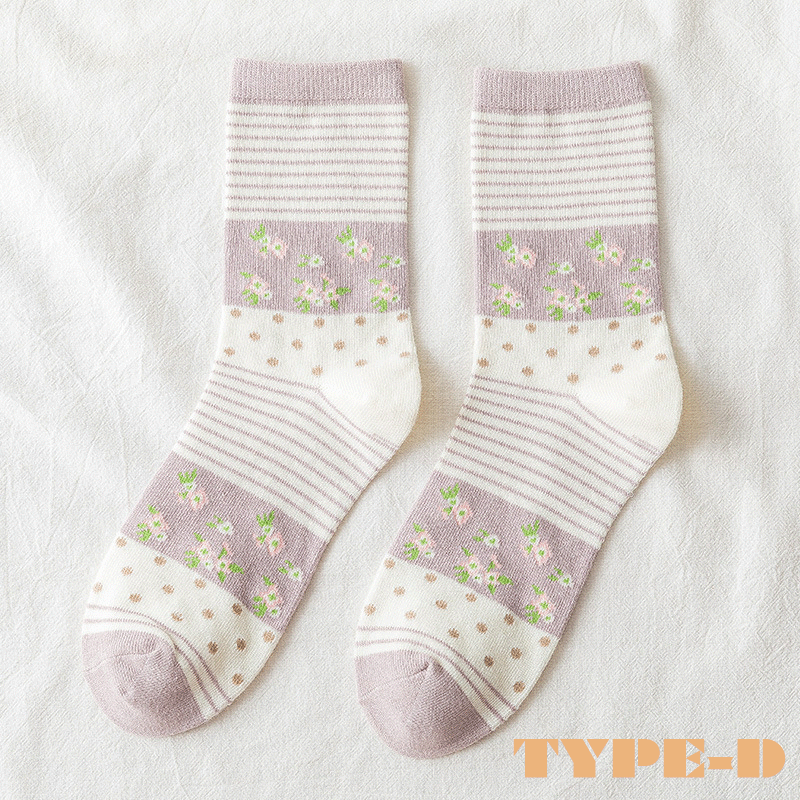 靴下 ソックス レディース 送料無料 花柄 ショート 締め付けない ゆったり 綿 ゆるい 口ゴム 送料無料 お正月 お歳暮 福袋 |  | 04
