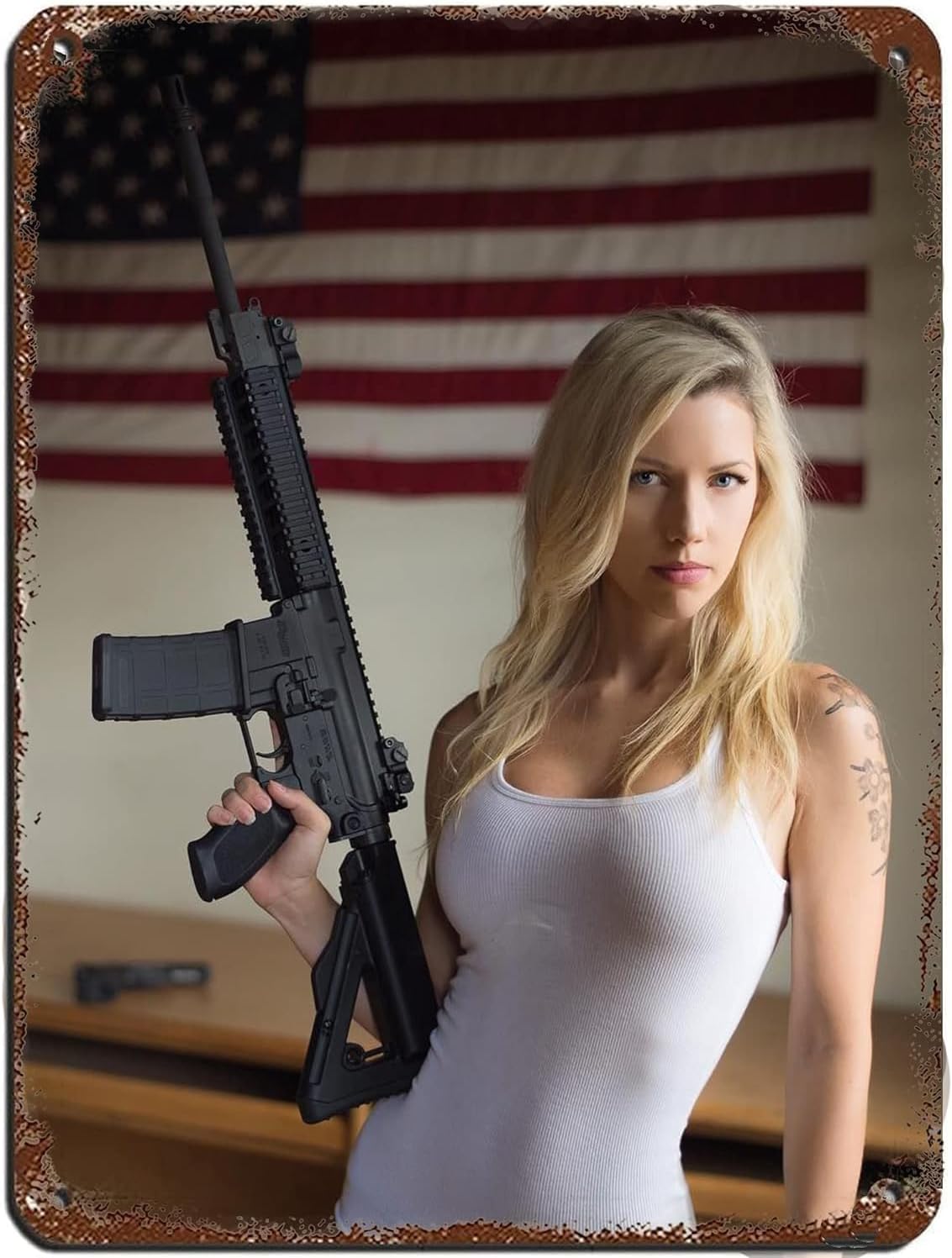 セクシーガール 美女 ミリタリー アメリカ雑貨 壁飾り TIN SIGN