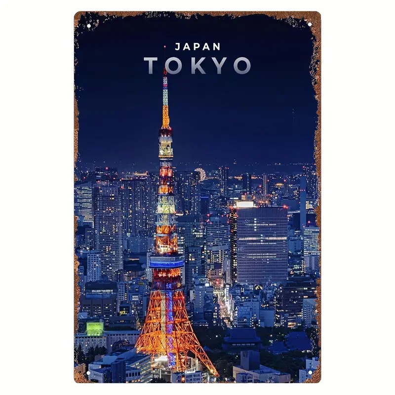 東京 ブリキ看板 雑貨 都市建築風景 ☆レトロ調☆/飾り/バー