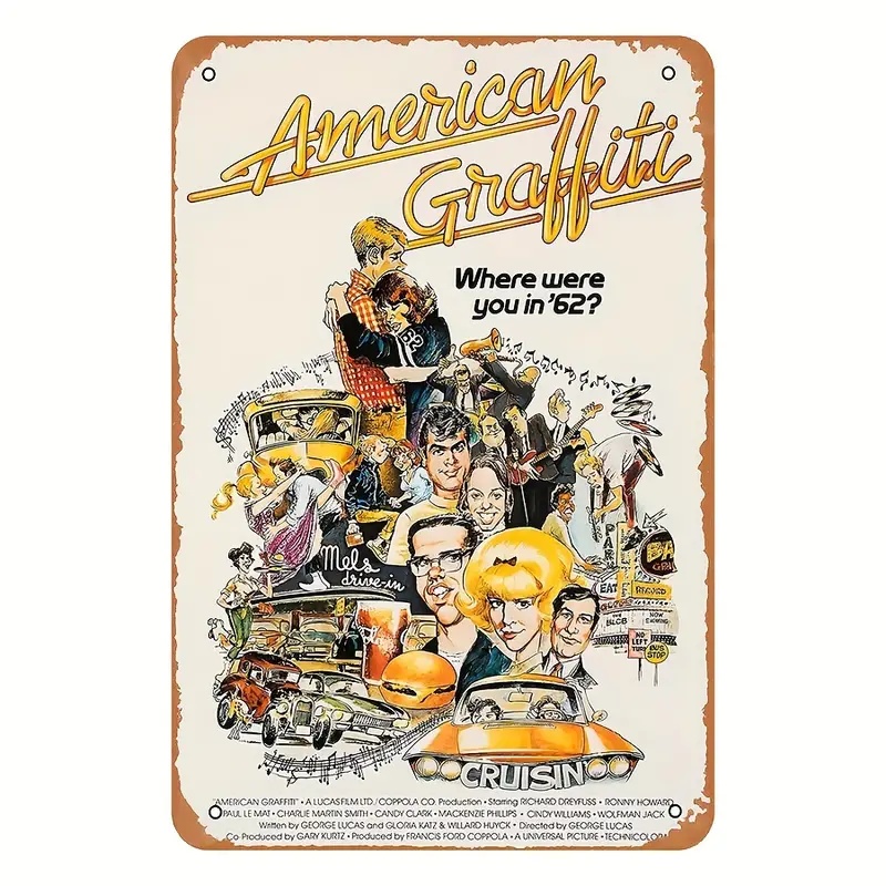 アメリカン・グラフィティ』1973年映画ポスター メタルサイン ブリキ