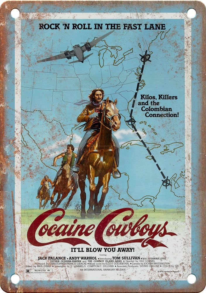 『Cocaine Cowboys』映画ポスター  メタルサイン　ブリキ看板　インテリア雑貨　お部屋　お店　バー　飾り物　