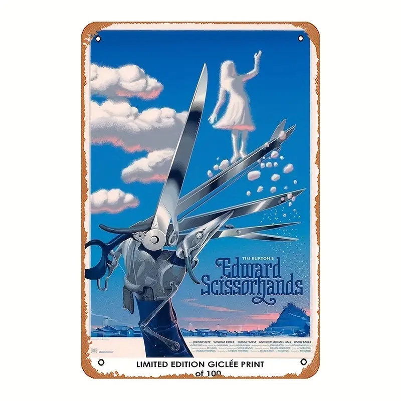 シザーハンズ』1990年映画ポスター メタルサイン ブリキ看板