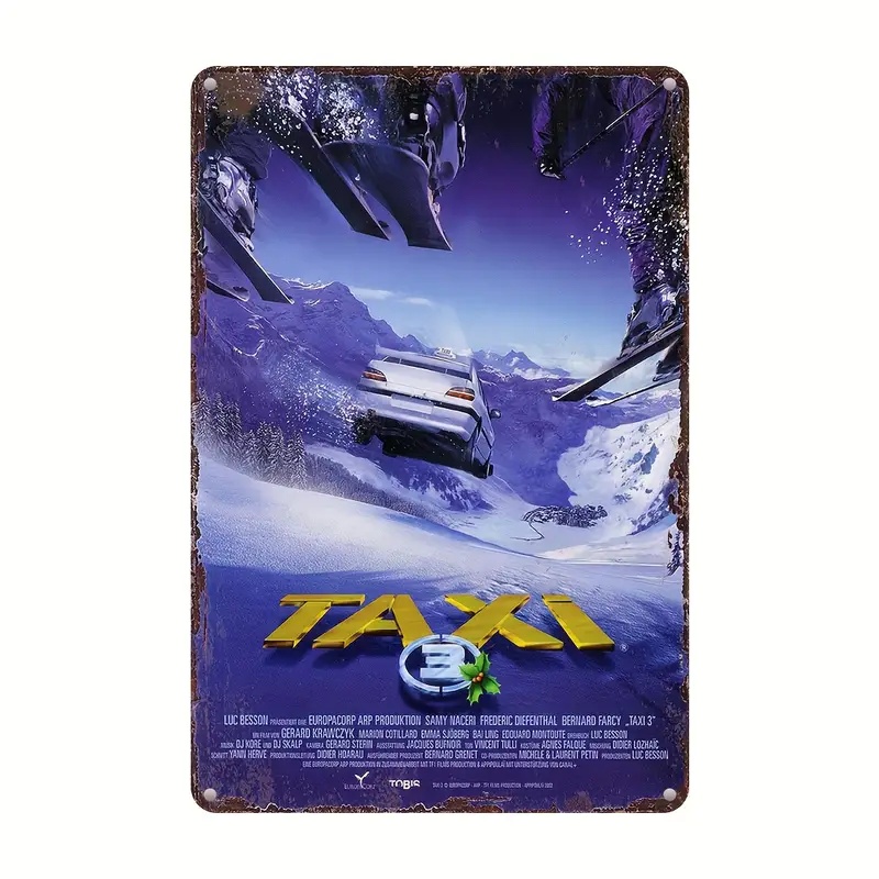 Yahoo! Yahoo!ショッピング(ヤフー ショッピング)『TAXi（3）』カーアクション・コメディー　フランス映画ポスター　 メタルサイン　ブリキ看板　インテリア雑貨　お部屋　お店　バー　飾り物　20x30cm
