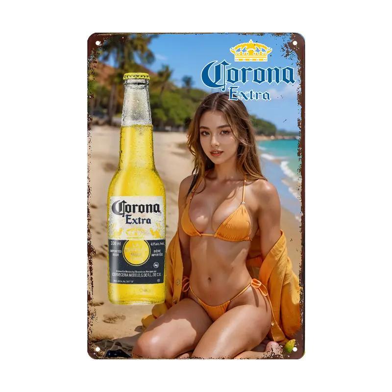 ビール 美少女 アメリカ雑貨 壁飾り TIN SIGN インテリア レトロ調