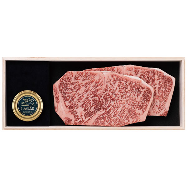 【送料無料】蝶鮫屋　新見フレッシュキャビアと千屋牛サーロインステーキ【ギフト館】