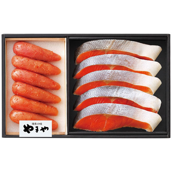 【送料無料】やまや　無着色辛子明太子・紅鮭詰合せ　３８２７８【ギフト館】