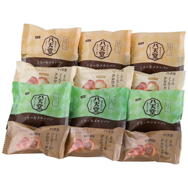 【送料無料】八天堂 ミニくりーむクロワッサン・くりーむメロンパン12個詰合せ htd142【ギフト館】