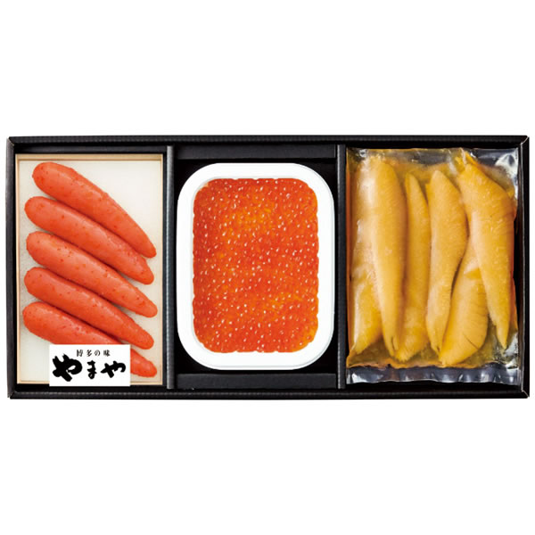 【送料無料】?やまやコミュニケーションズ 無着色辛子明太子・いくら・数の子詰合せ 38321【ギフト館】