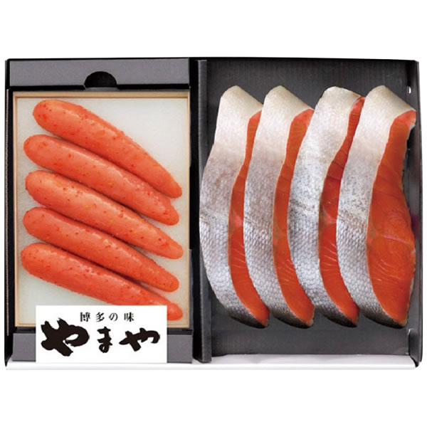 【送料無料】?やまやコミュニケーションズ 無着色辛子明太子・紅鮭詰合せ 38309【ギフト館】