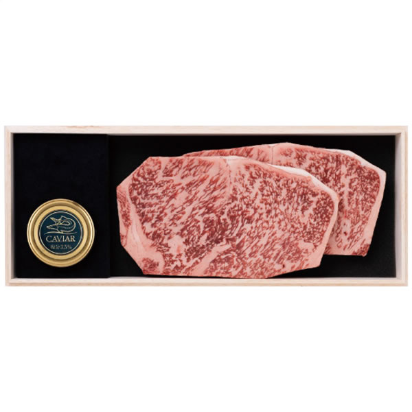 【送料無料】蝶鮫屋 新見フレッシュキャビアと千屋牛サーロインステーキ【ギフト館】