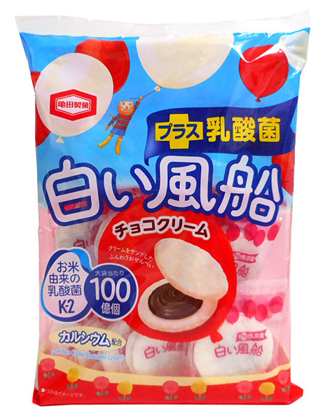 亀田　白い風船チョコクリーム　18枚　【イージャパンモール】