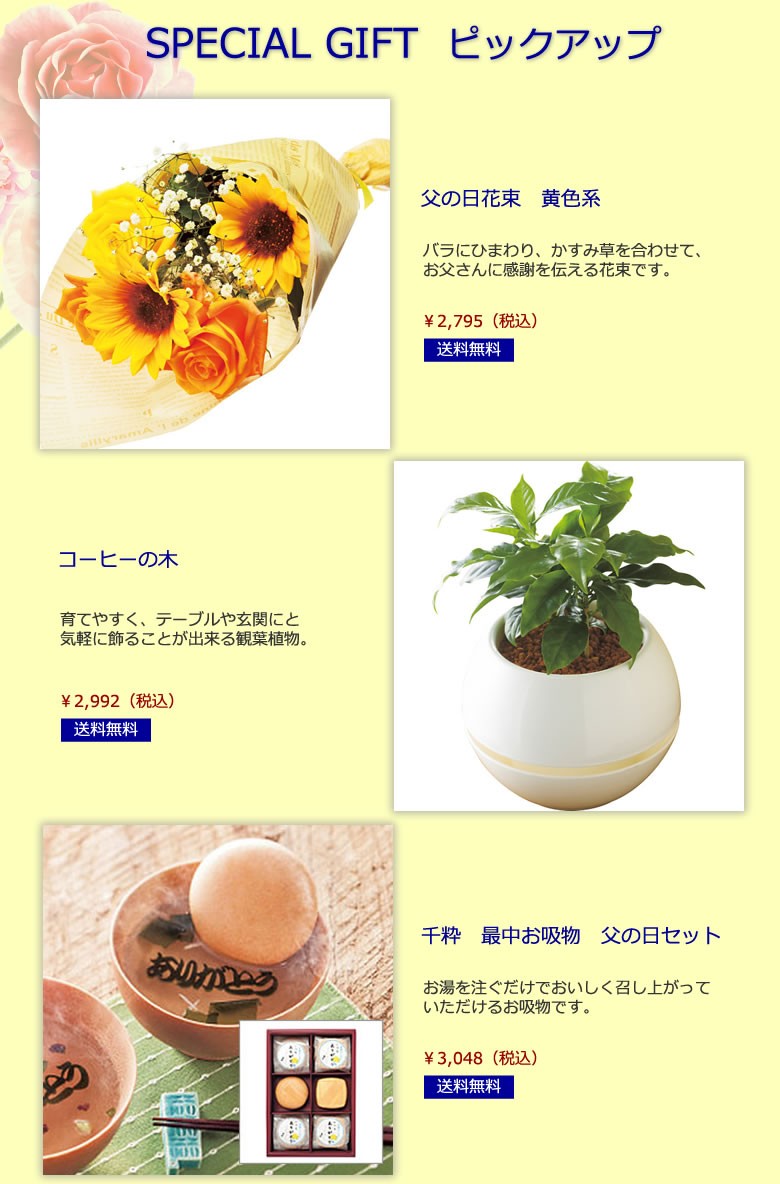 スペシャルギフトピックアップ