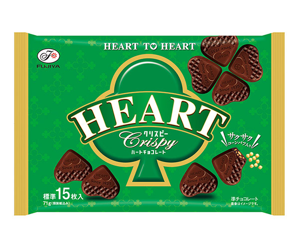 ★まとめ買い★ 不二家 ハートチョコレート(クリスピー)袋 71g ×18個【イージャパンモール】