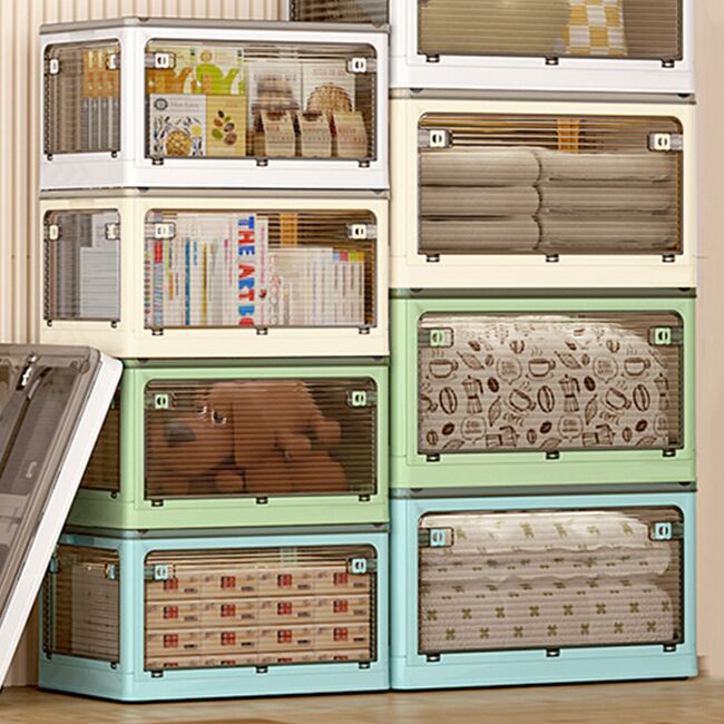 在庫処分・1個あたり2560円】収納ボックス 56L 3個組応援 フタ付き