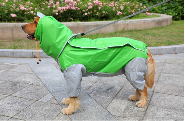 seven seas dog 犬用レインコート グリーン ペット犬用レインコート ポンチョ 大型犬向け 着せすい カッパ 春夏
