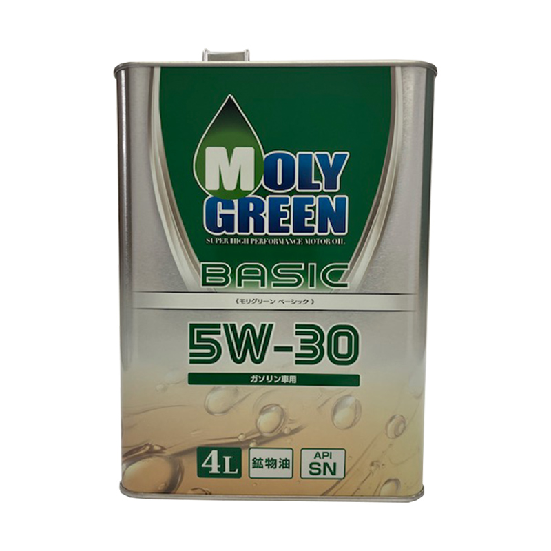 5W-30 全合成油　MORY GREEN エンジンオイル 4L×5本 20L モリグリーン BASIC ベーシック 5W30 4L SN 鉱物油 ガソリン車用