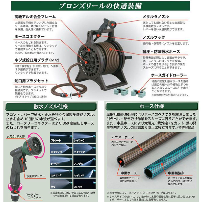 三洋化成 ブロンズリール 20m ブラウン BR4-XT20BRO ホース
