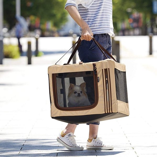 リッチェル たためる3WAYペットケージ 520(52×42×40cm) ブラウン 4973655564042 :4973655564042:ejoy  店 通販 