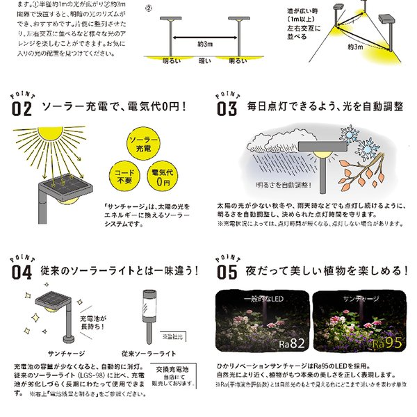 タカショー ひかりノベーション SUNCHARGE 花のひかり 2個入り LGS 