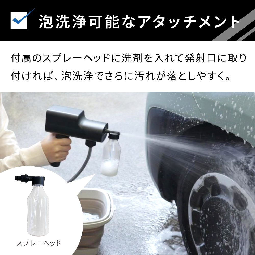 高圧洗浄機 コードレス 充電式 (新商品) 家庭用 折りたたみ 洗車 強力