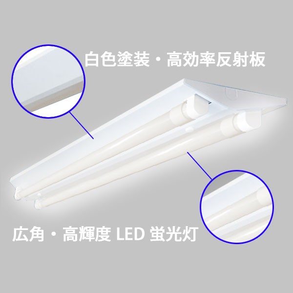 ランキングTOP5 LEDベースライト 2台セット LED蛍光灯付 40W型2灯式 逆富士LED蛍光灯器具 昼白色  GFJ-120PB-set-2set シーリングライト、天井照明