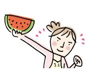 すいかで元気っ茶イラスト１